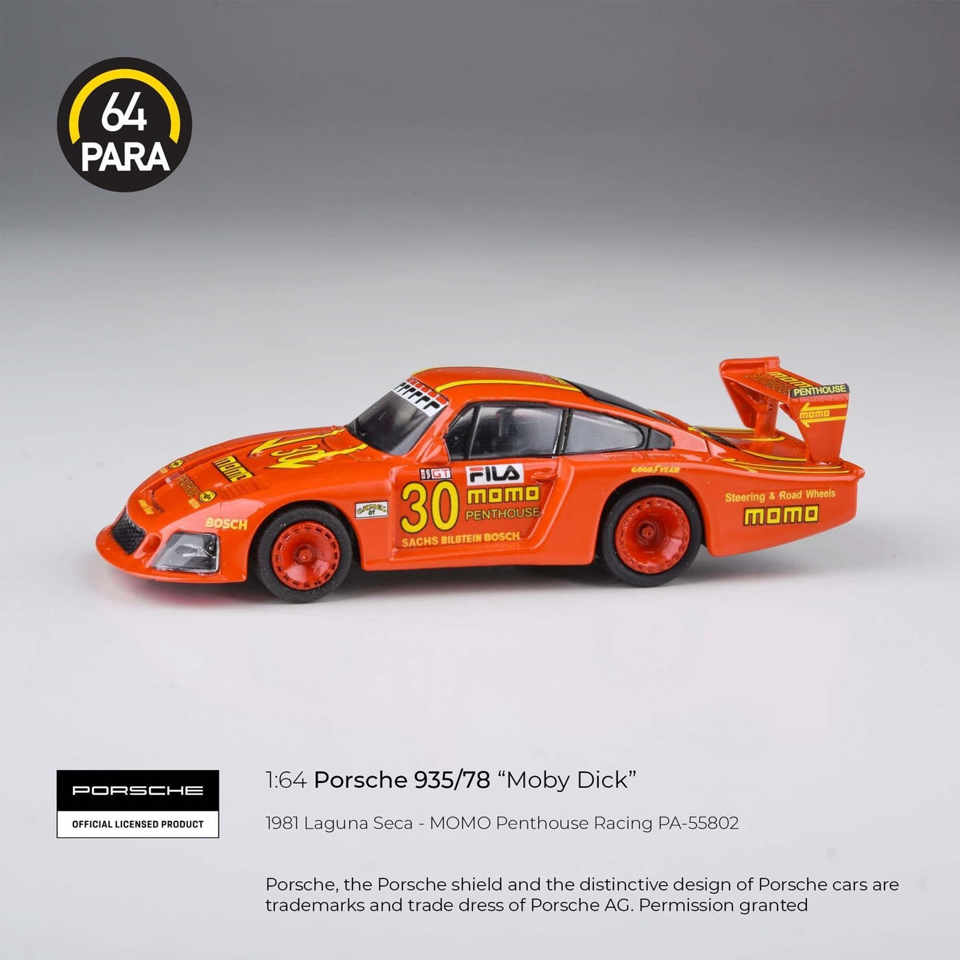 Para64 - Porsche 935/78 Moby Dick 1981 Laguna Seca 100 Miles MOMO - 1/64 Scale