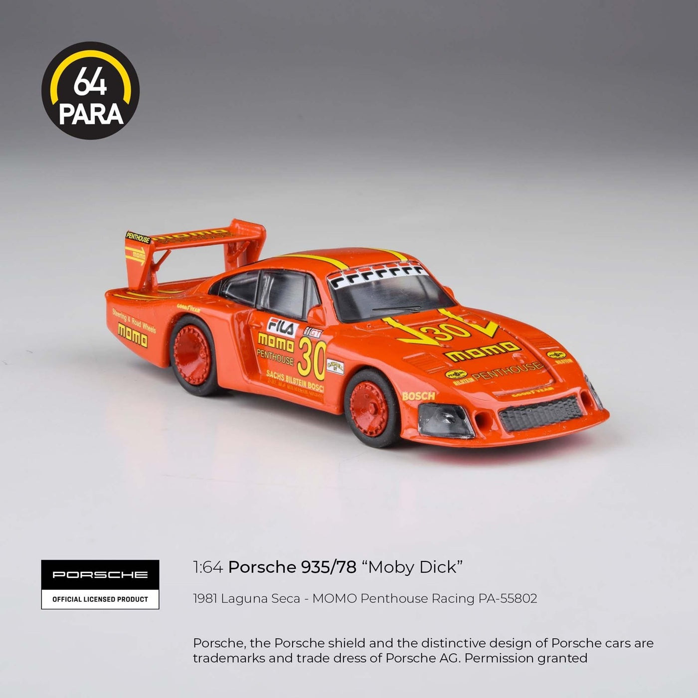Para64 - Porsche 935/78 Moby Dick 1981 Laguna Seca 100 Miles MOMO - 1/64 Scale