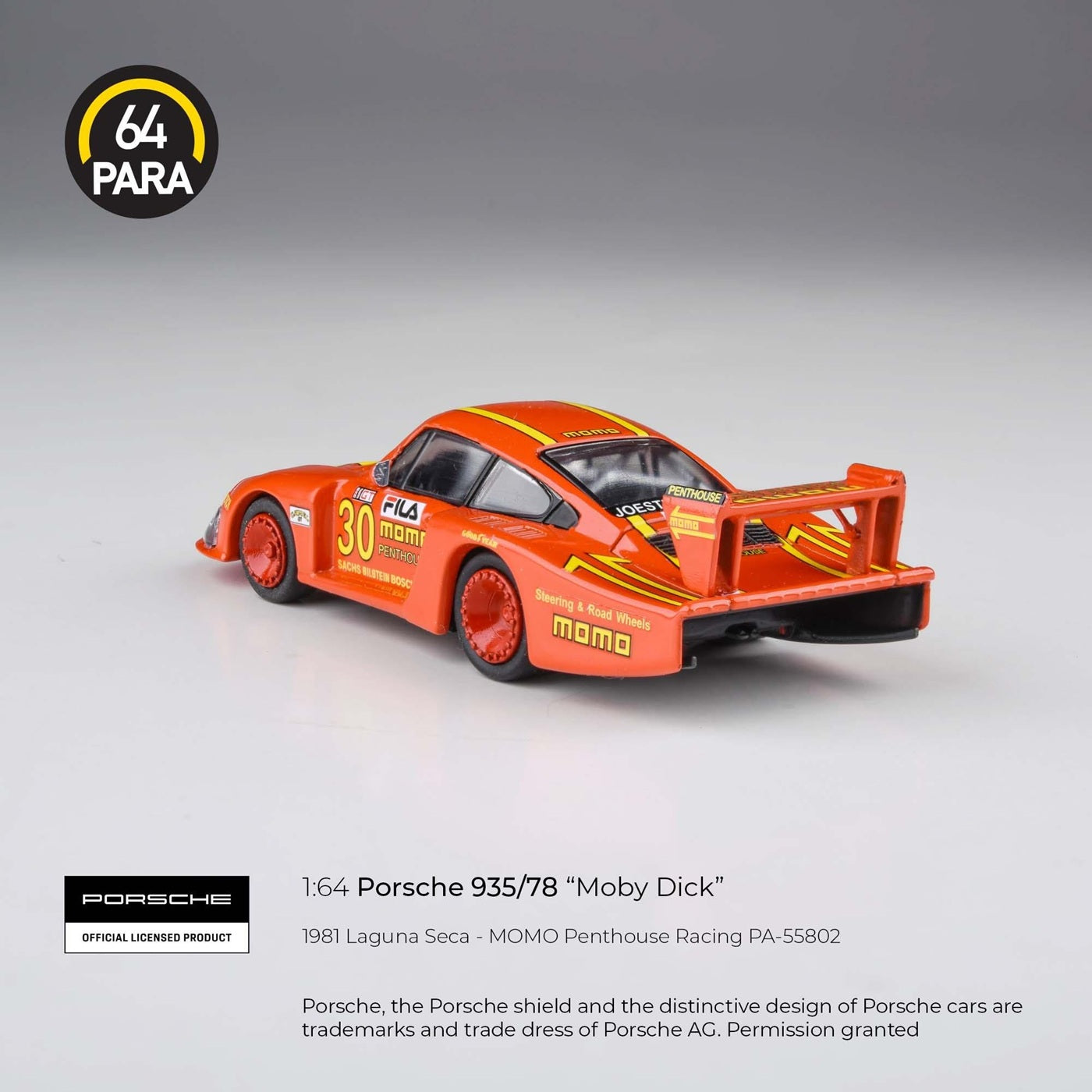 Para64 - Porsche 935/78 Moby Dick 1981 Laguna Seca 100 Miles MOMO - 1/64 Scale