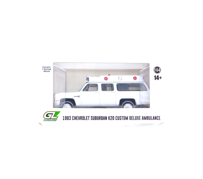 Greenlight Collectibles - Ambulance Chevrolet Suburban Custom Deluxe 1983 - Échelle 1/64