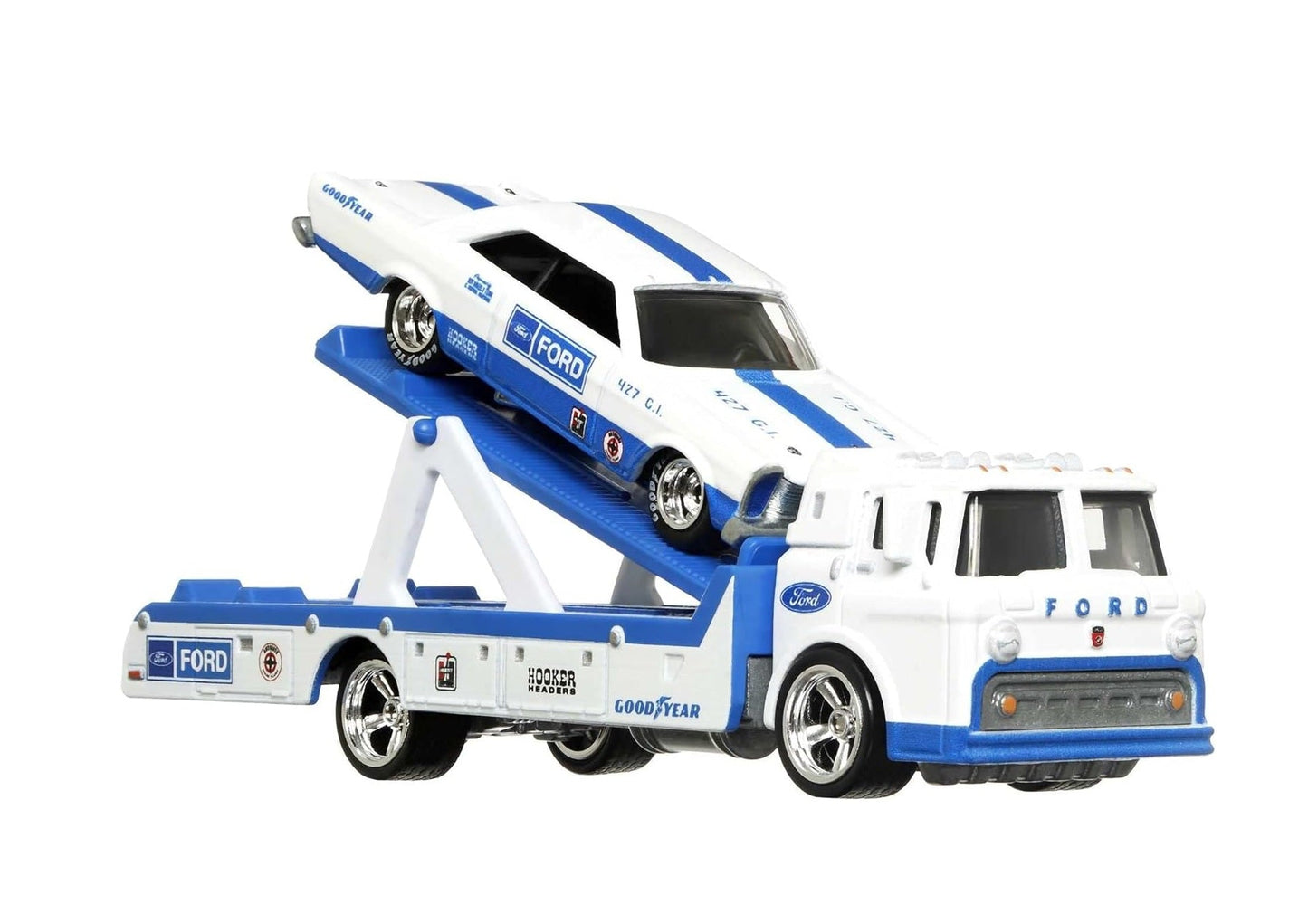 Hot Wheels Premium - Ford Galaxie et Ford C-800 '65 - Série Car Culture Team Transport - Échelle 1/64