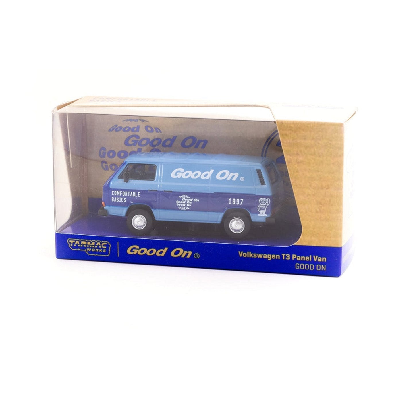 Tarmac Works - Volkswagen T3 Panel Van Blue Good On - COLLAB64 Schuco - Scale 1/64 T64S-001-GO