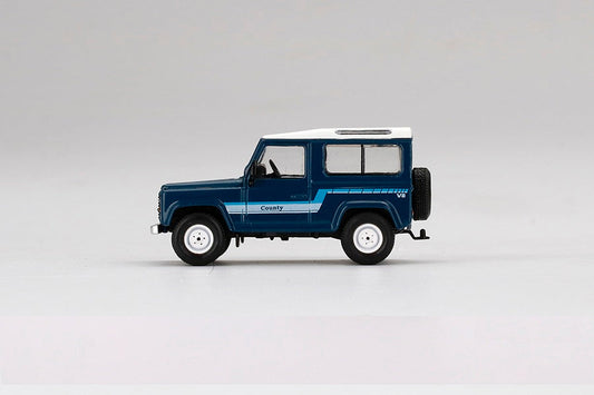 Mini GT - Land Rover Defender 90 County Wagon Stratos Bleu LDH - Échelle 1/64 MGT00353-R RHD