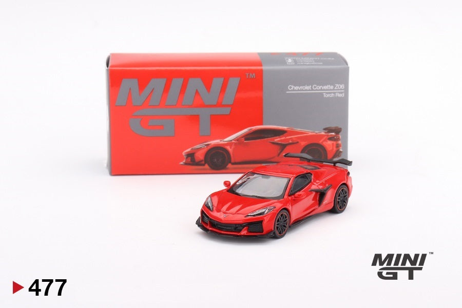 Mini GT - Chevrolet Corvette Z06 2023 Torch Red RHD - Échelle 1/64 MGT00477