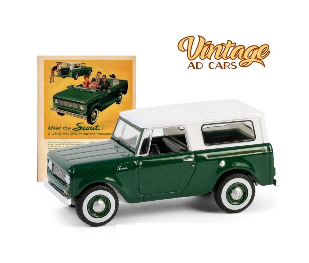 Greenlight Collectibles - 1961 Harvester Scout Green Vintage AD Cars - Scala 1/64