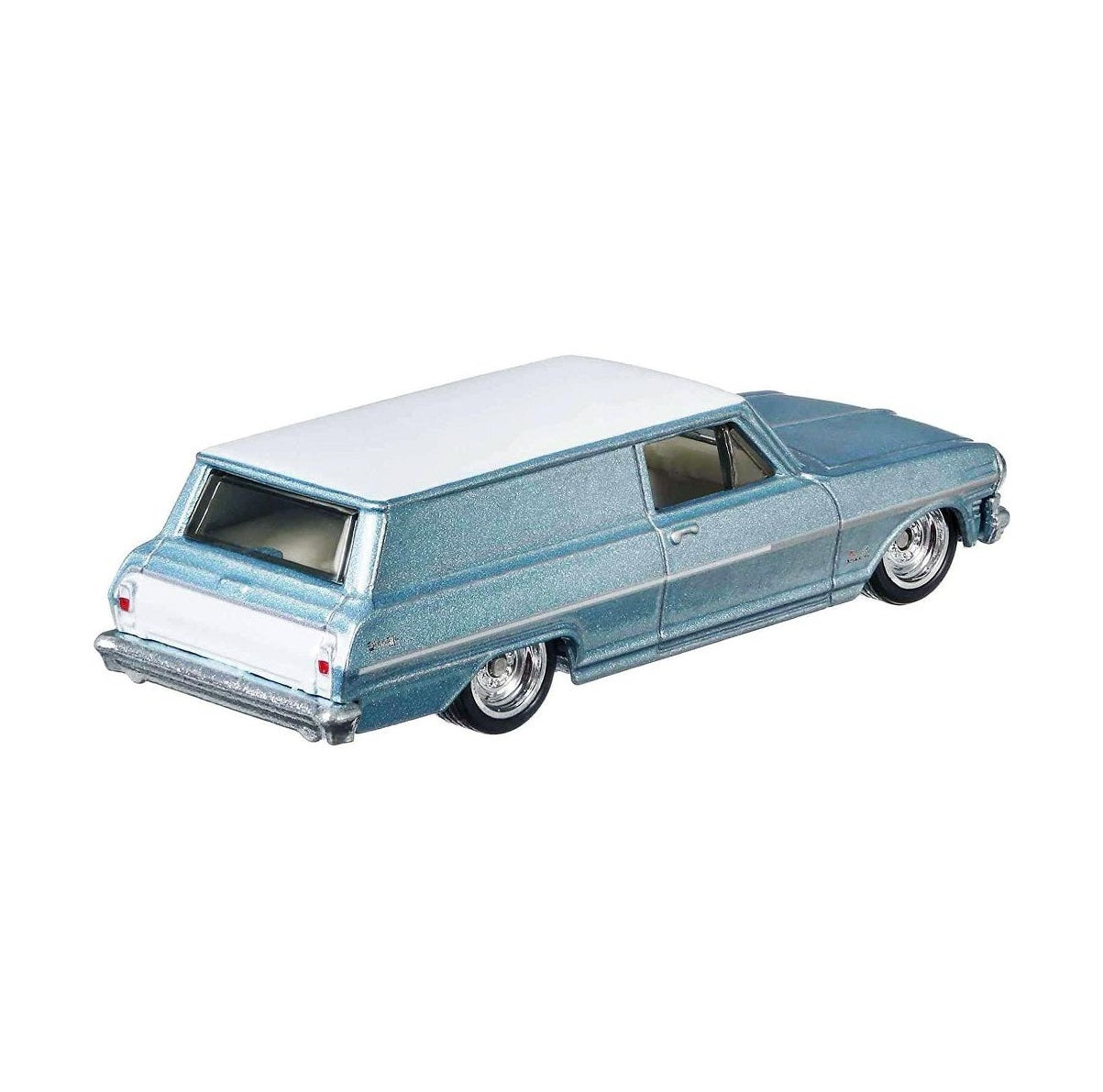 Hot Wheels Premium - Chevrolet Nova 1964, bleu clair métallisé, série « Fast Wagons » - Série Car Culture - Échelle 1/64