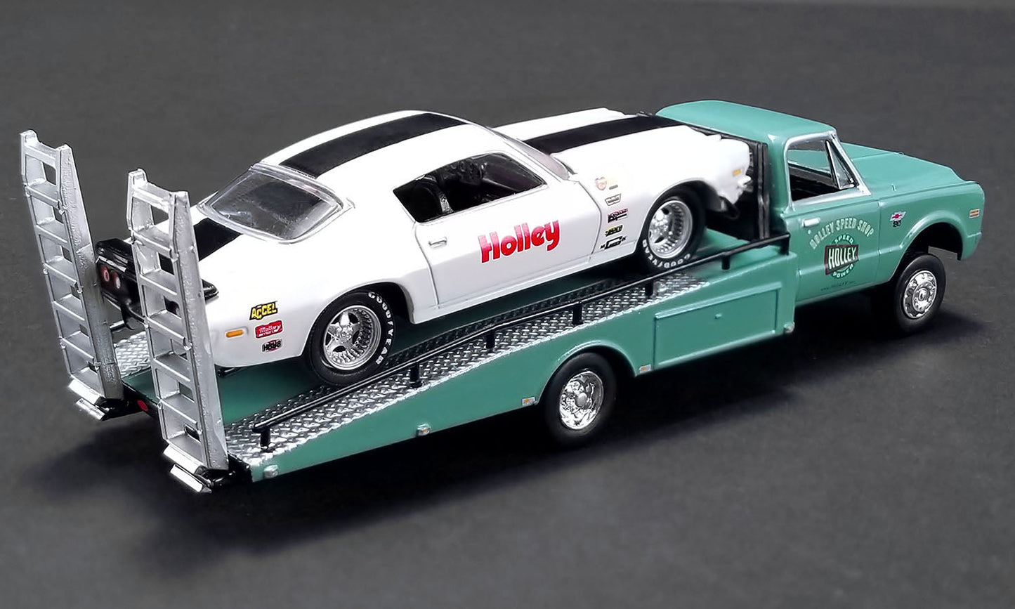 Acme Diecast Chevrolet 1967 Ramp Truck avec Chevrolet Camaro 1971 - Échelle 1/64