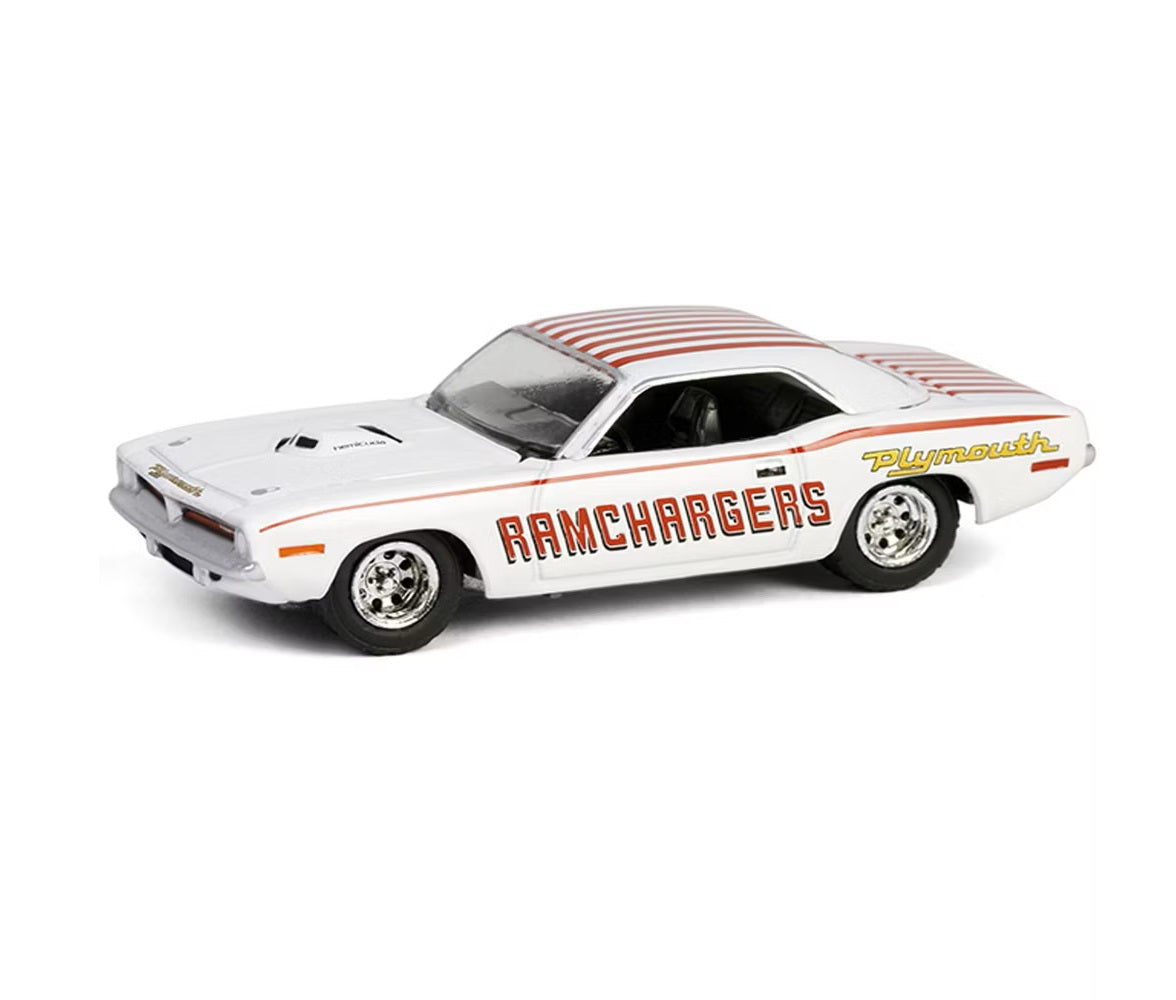 Greenlight - Plymouth Hemi Barracuda « Ramchargers » de 1970, à vide - Échelle 1/64