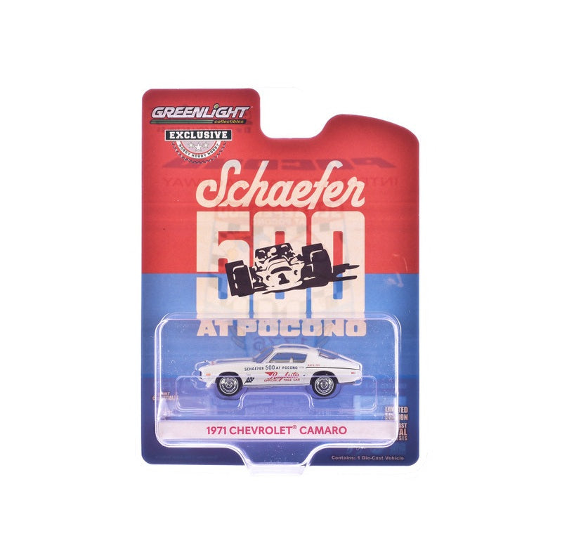 Chevrolet Camaro 1971 « Voiture de sécurité officielle Raybestos de la Schaefer 500 à Pocono 1971 » - Greenlight - Échelle 1/64