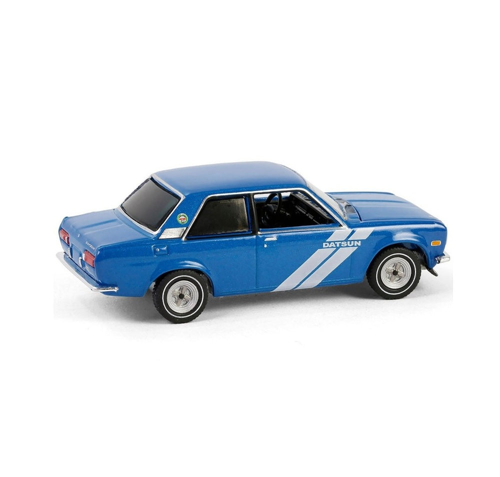 Greenlight Collectibles - 1972 Datsun 510 Blue Vintage AD Cars - Scale 1/64