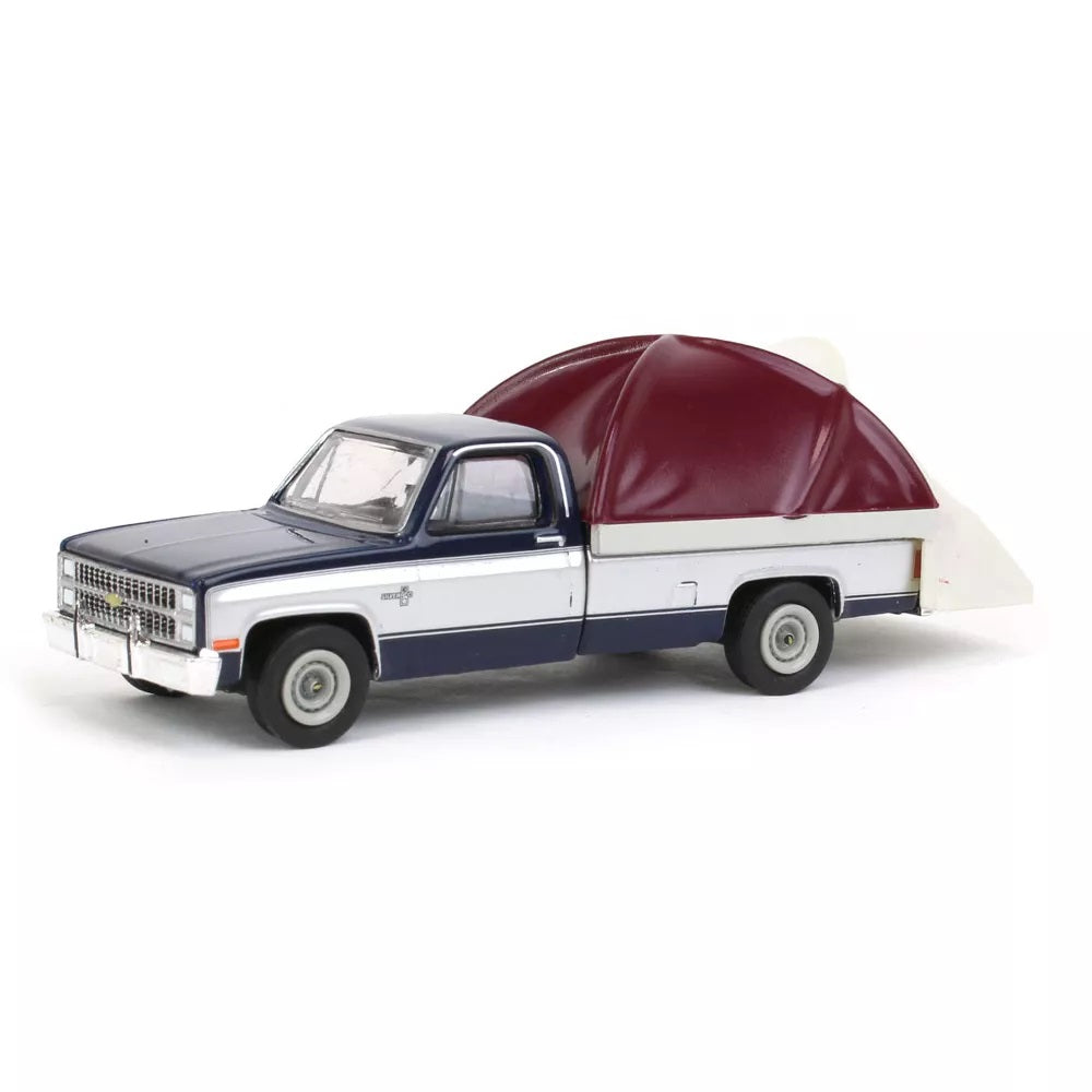 Greenlight - Chevrolet C-10 Silverado Pickup 1982 avec tente de caisse Great Outdoors Series - Échelle 1/64