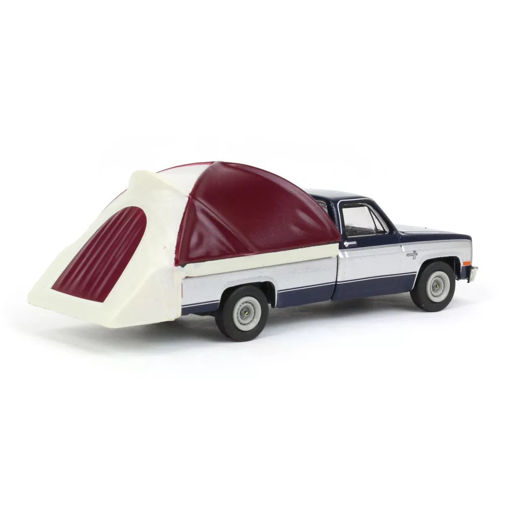 Greenlight - Chevrolet C-10 Silverado Pickup 1982 avec tente de caisse Great Outdoors Series - Échelle 1/64