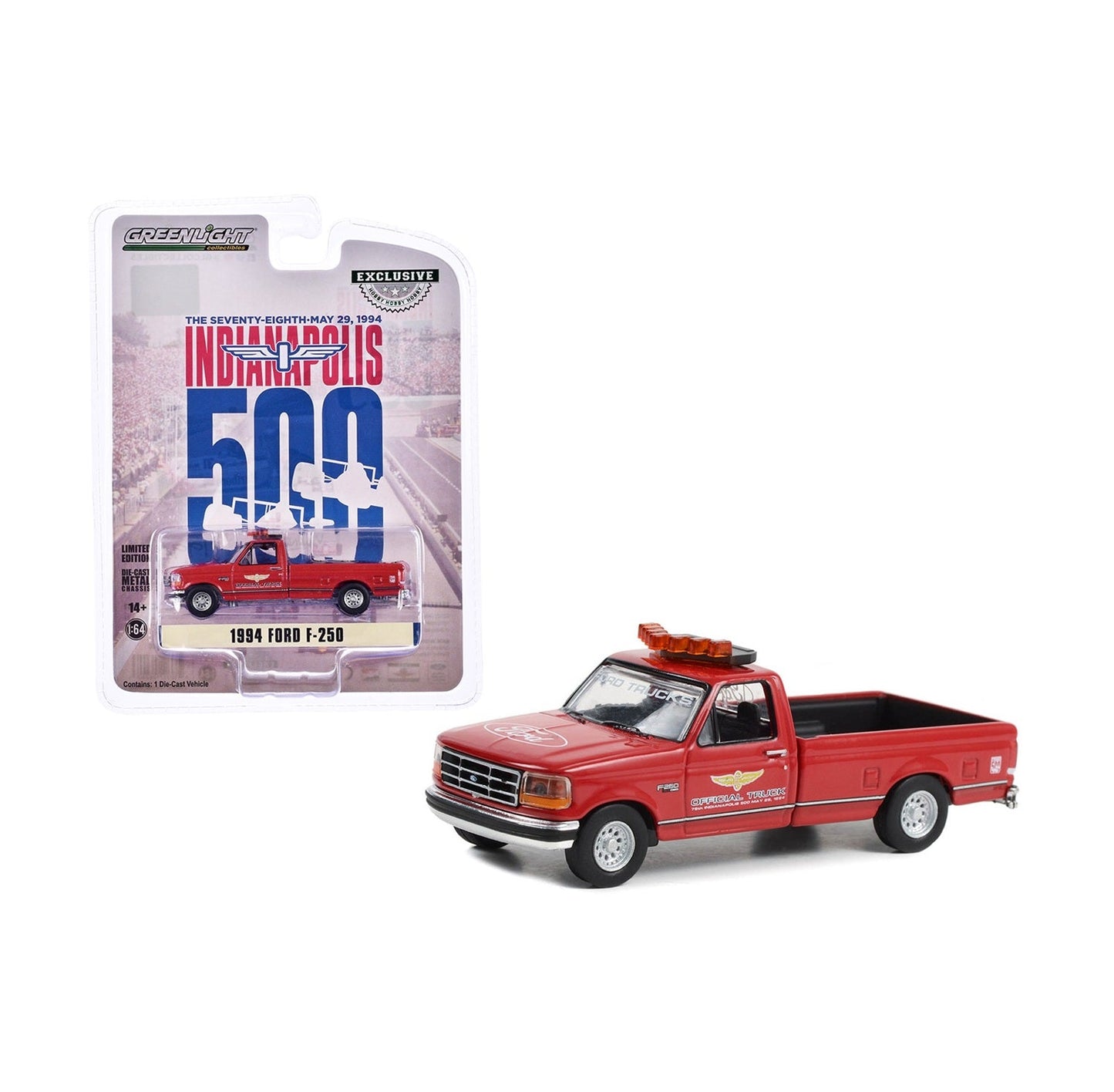 Greenlight Collectibles - 1994 Ford F-250 Pickup "78th Annual Indianapolis 500 Mile Race Official Truck" - Scala 1/64