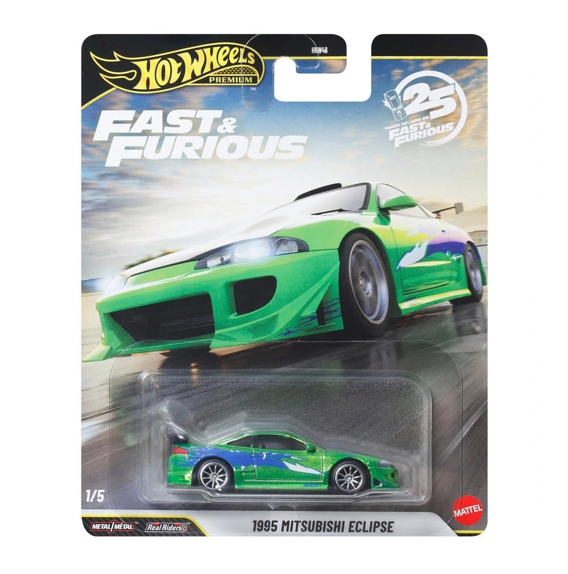 Hot Wheels Premium - Mitsubishi Eclipse Fast & Furious 25e anniveRSaire (1995) - Échelle 1/64