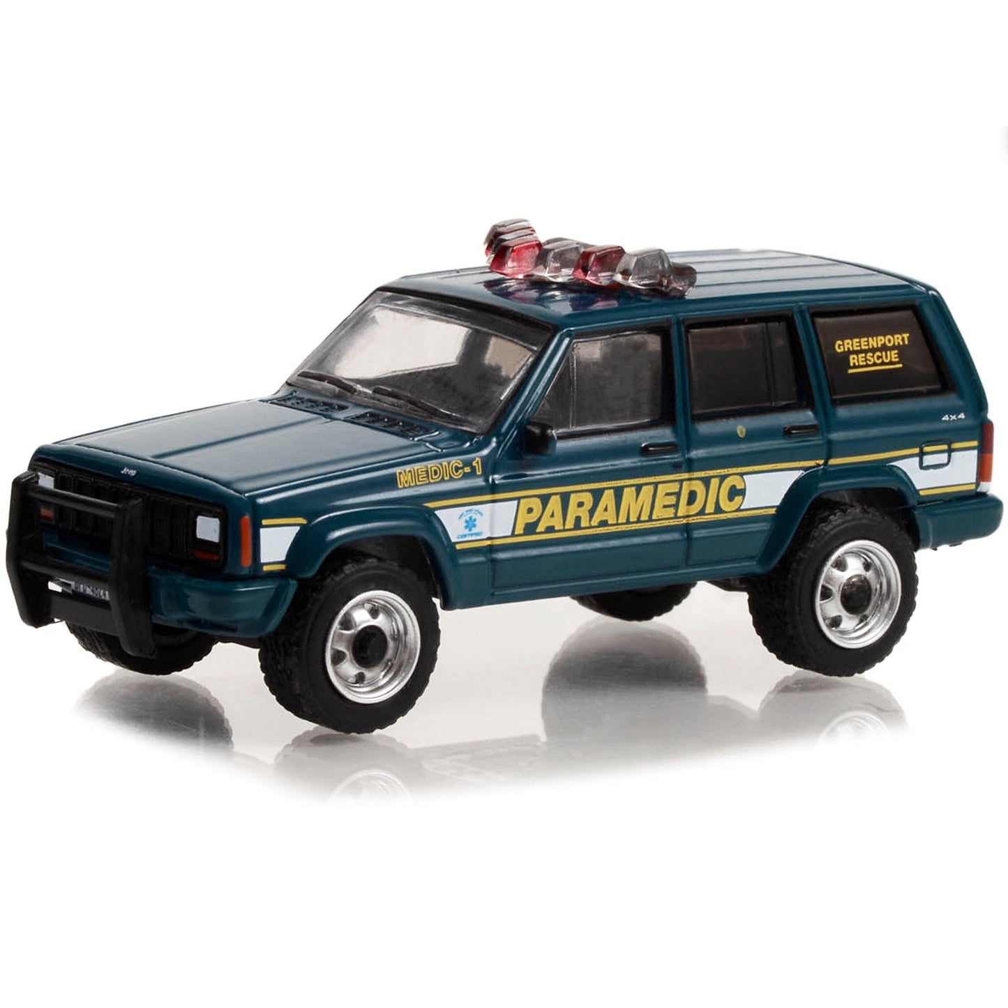 Greenlight - Jeep Cherokee 1998 Greenport Rescue Squad Paramedic - Série Premiers intervenants - Échelle 1/64