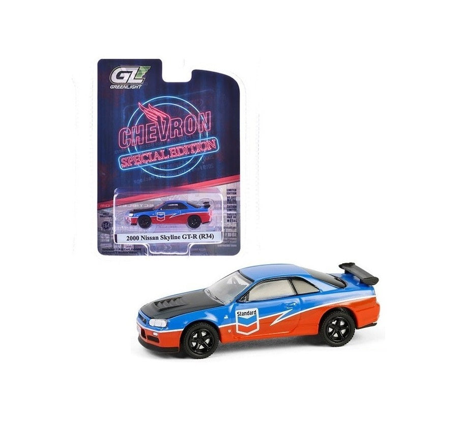 Nissan Skyline GT-R (R34) « Édition spéciale Chevron » de 2000 - Greenlight - Échelle 1/64