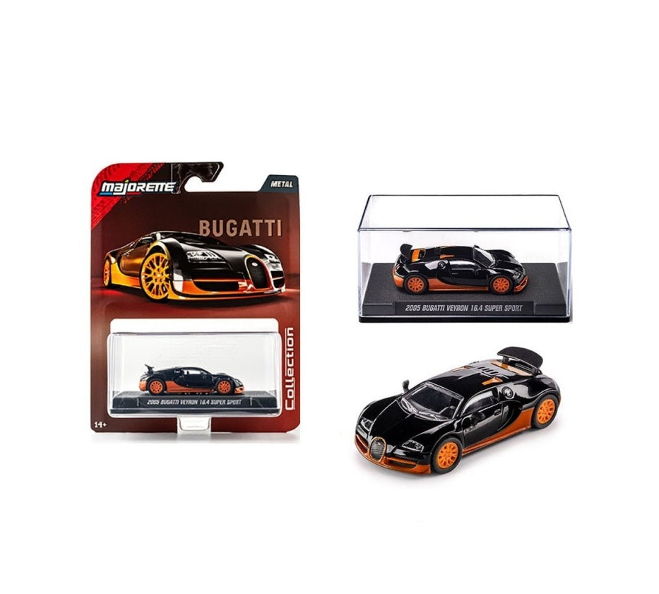 Majorette - 2005 Bugatti Veyron 16.4 Super Sport Black and Orange Series Collection - Scala 1/64