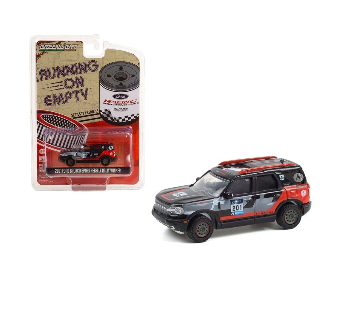 Greenlight Collectibles - 2021 Ford Bronco Sport #201 Rebelle Rally Winner Series Running On Empty - 1/64 Scale