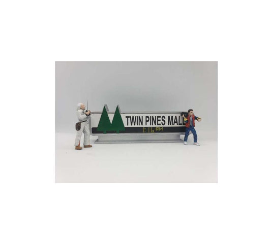 *Retour vers le futur* Panneau du centre commercial Twin Pines (figurines non incluses) - Cartrix - Échelle 1/64