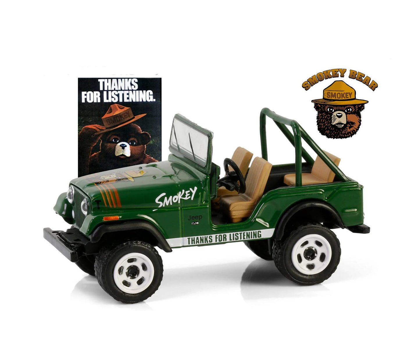 Greenlight Collectibles - 1975 Jeep CJ-7 Smokey Bear Series 4 - Scale 1/64