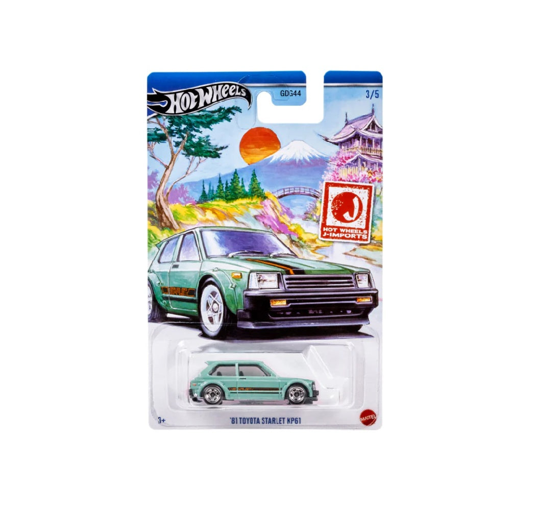 Hot Wheels - '81 Toyota Starlet KP61 - J-Imports - Scala 1/64 Circa