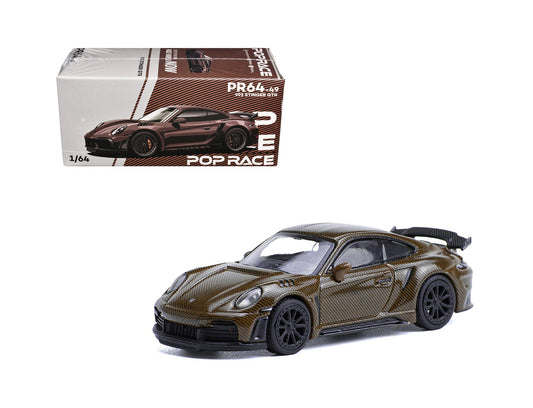 Pop Race - Porsche 992 Stinger GTR Marron Carbone Échelle 1/64 PR64-49