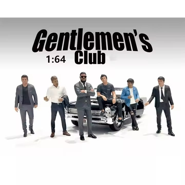 American Diorama - "Gentlemen's Club" 6 piece Diecast Set Cars Not Included - Scale 1/64 AD-64528MJ