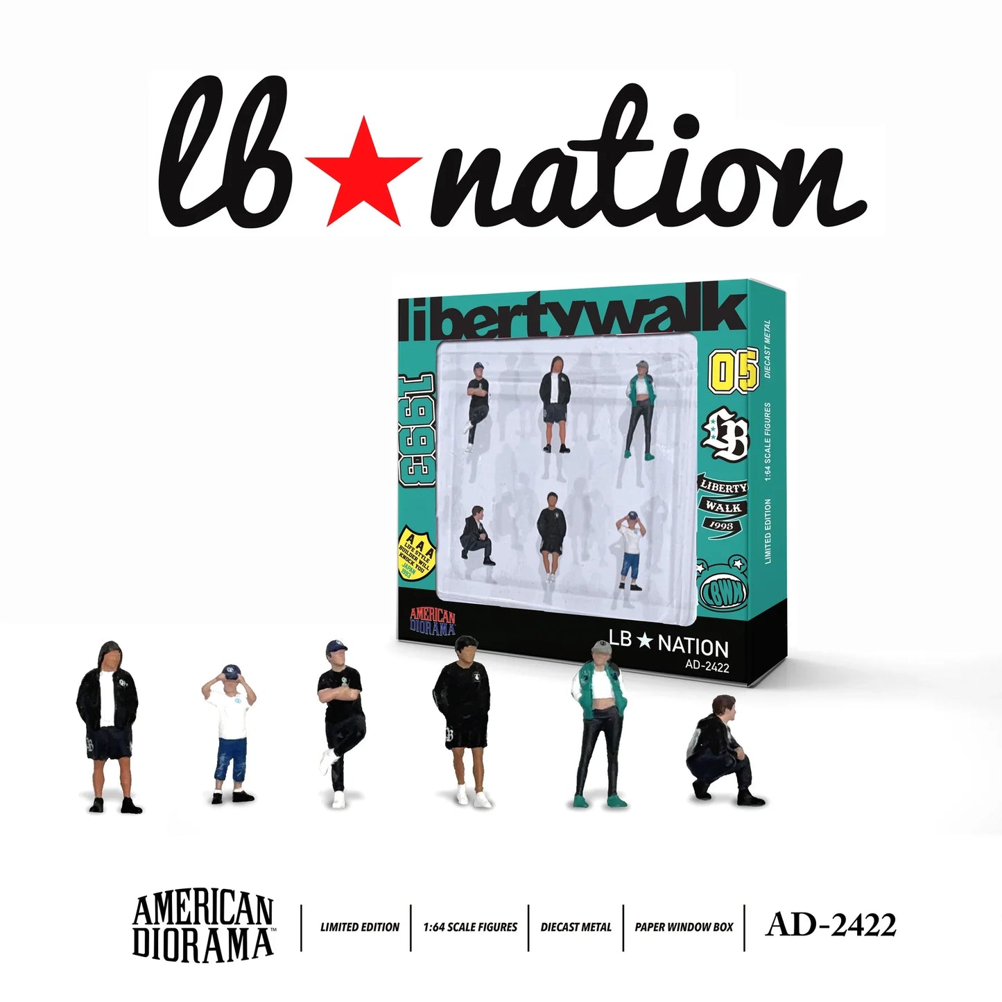 American Diorama - Liberty Walk LB Nation Set - Scala 1/64 AD-2422