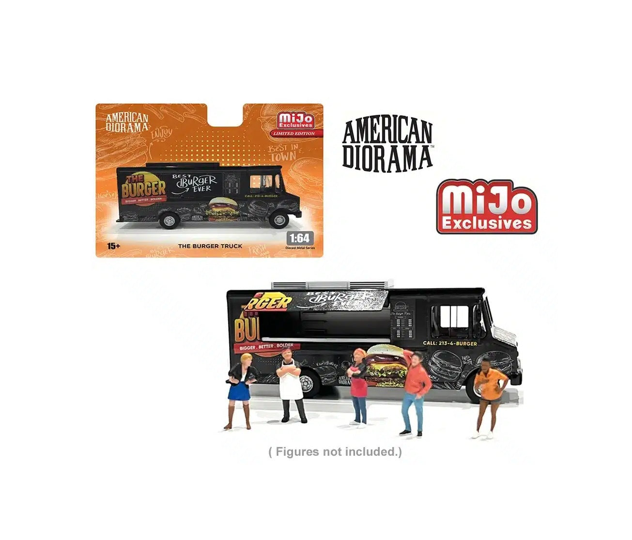 Diorama américain - Le camion à hamburgers - Exclusivités MiJo - Échelle 1/64 AD-70101MJ