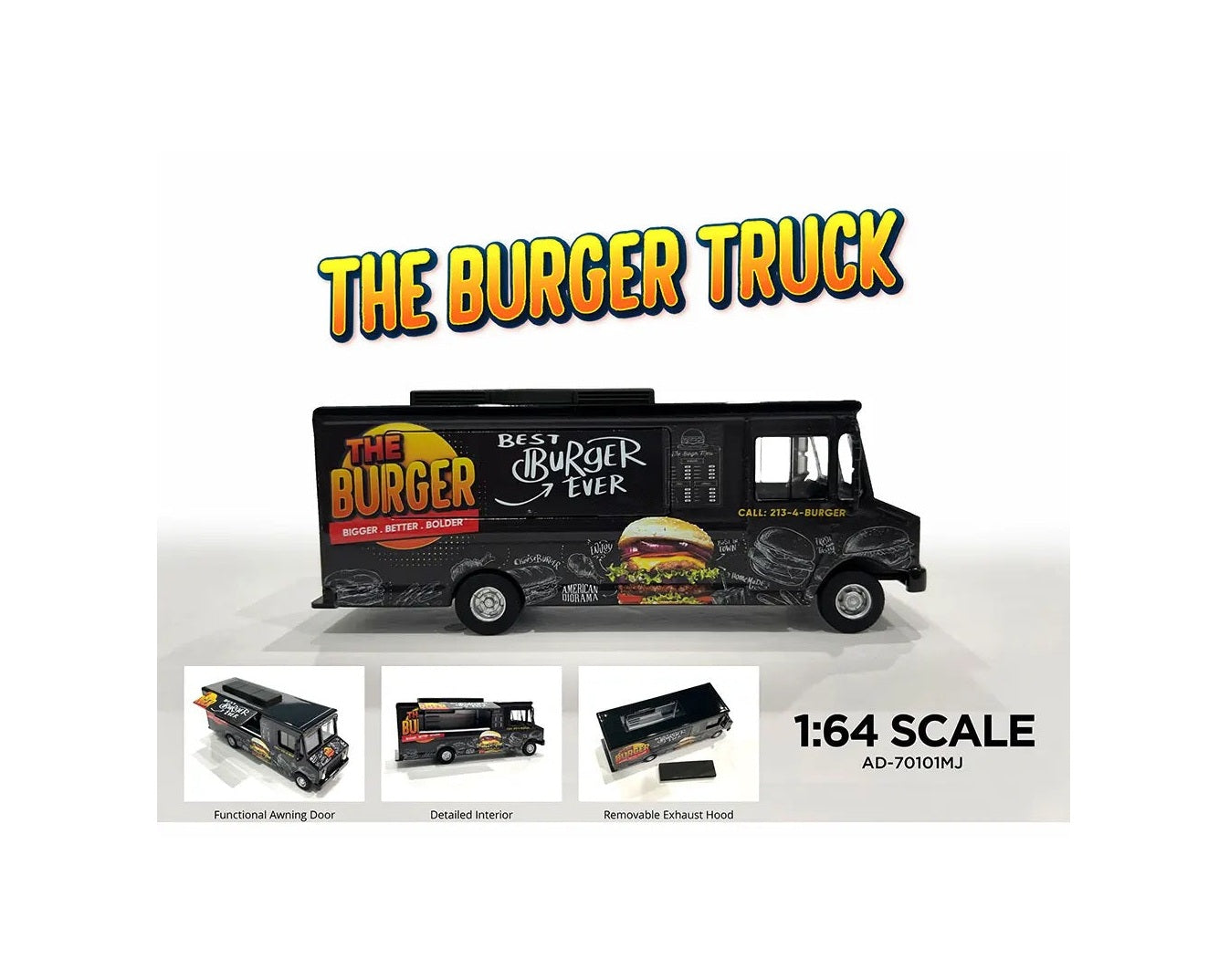 Diorama américain - Le camion à hamburgers - Exclusivités MiJo - Échelle 1/64 AD-70101MJ