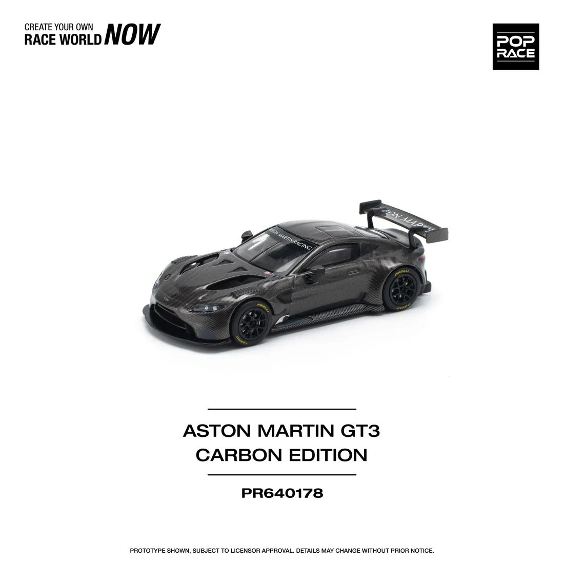 Pop Race - Aston Martin Vantage GT3 Carbon edition - Scala 1/64 PR64-178