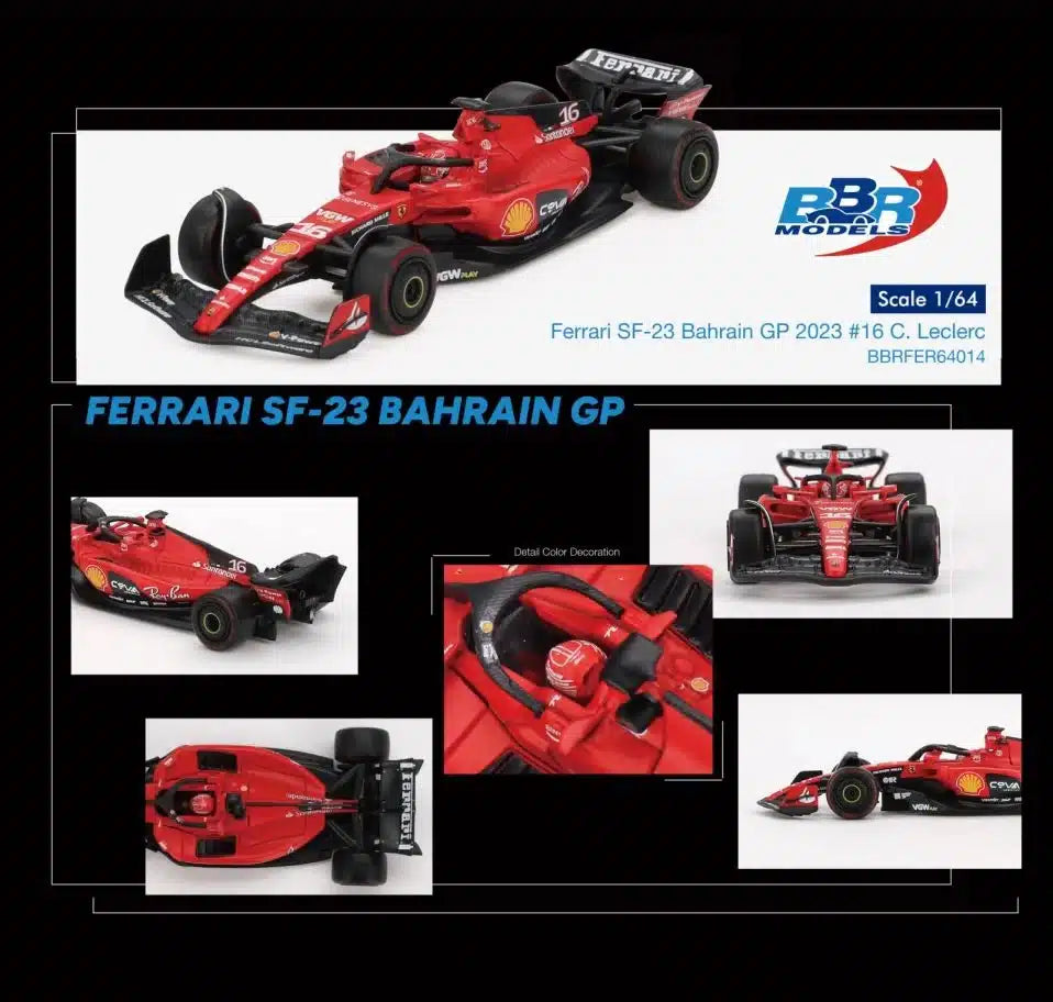BBR Models - Ferrari SF23 #16 Charles Leclerc Bahrain GP 2023 - Scale 1/64 BBRFER64014