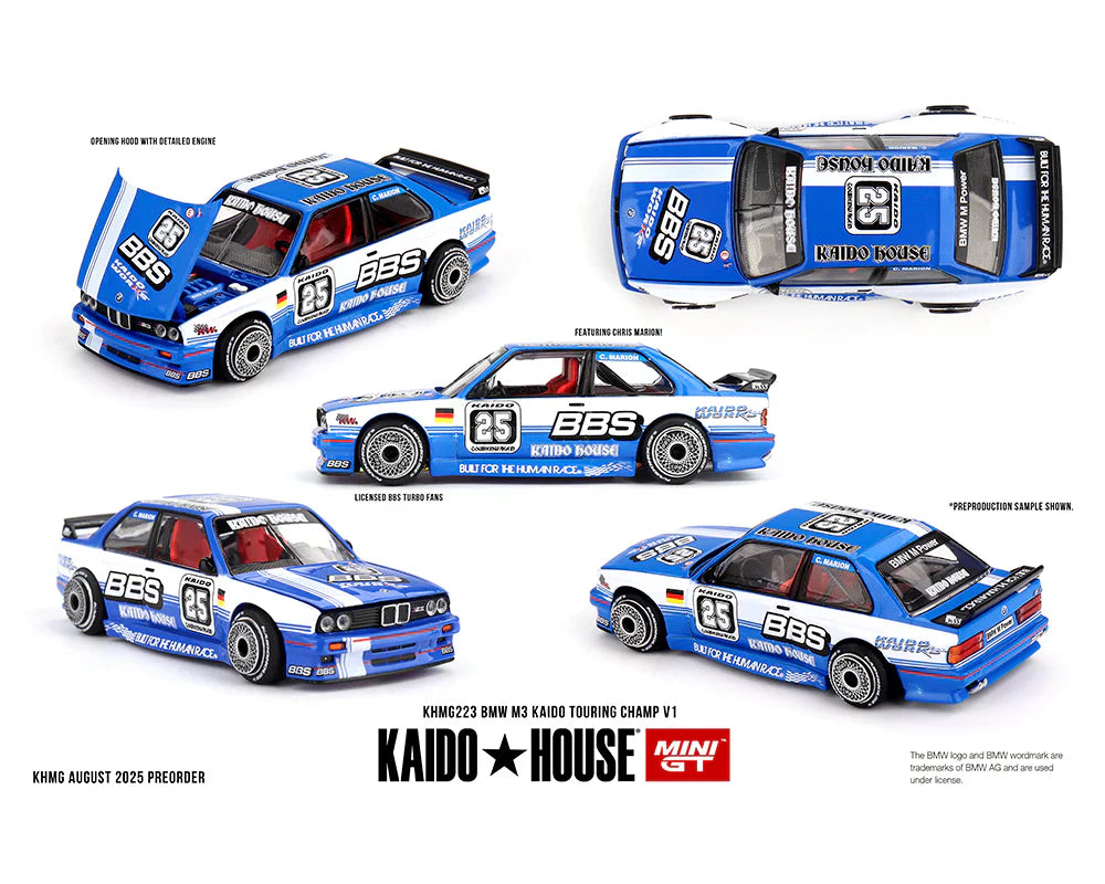 Mini GT Kaido House - BMW M3 (E30) Kaido Touring Champ V1 - Échelle 1/64 KHMG223