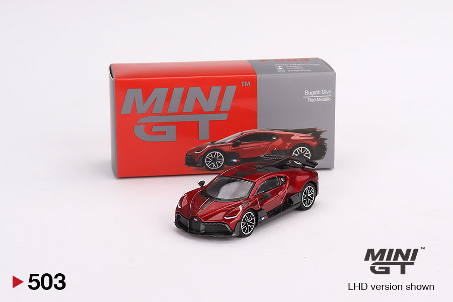 Mini GT - Bugatti Divo Rouge Métallisé - Échelle 1/64 MGT00503-L