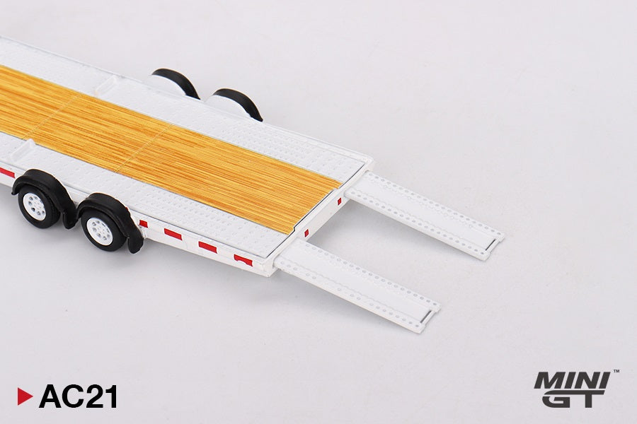 Mini GT - Remorque porte-voitures Type C Blanche - Échelle 1/64 MGTAC21