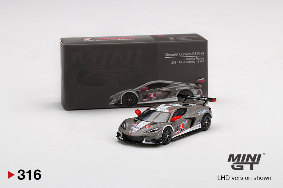 Mini GT - Chevrolet Corvette C8.R n° 4 2021 IMSA Sebring 12 Hrs - Échelle 1/64 MGT00316-L