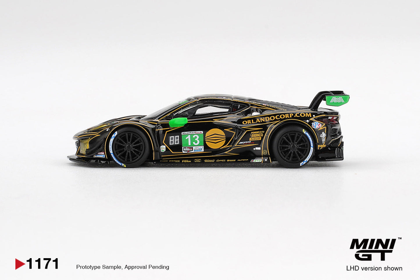 Mini GT - Chevrolet Corvette Z06 GT3.R #13 AWA 2025 IMSA Daytona 24 Hrs 2025 - Scale 1-64 MGT01171-L