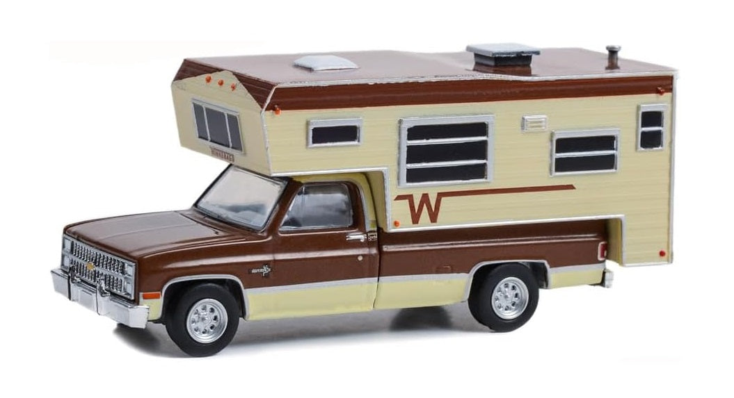 Greenlight - Chevrolet C20 Silverado Camper Special 1982 avec Winnebago Slide-In Camper - Échelle 1/64