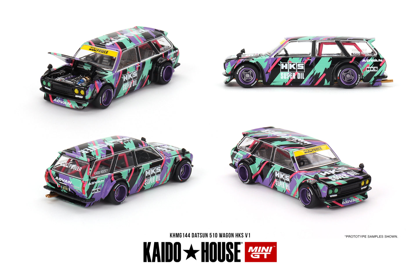 KAIDO HOUSE Mini GT - Datsun KAIDO 510 Wagon HKS V1 - Échelle 1/64 KHMG144