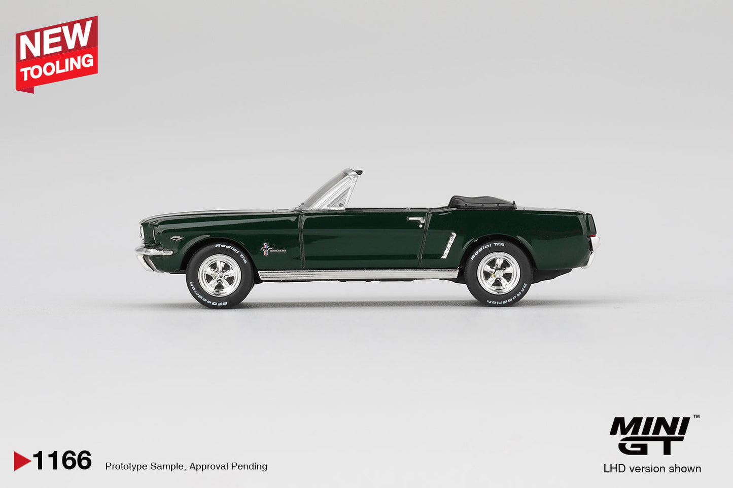 Mini GT - Ford Mustang Convertible 1964 Highland Green 1964 - Scale 1-64 MGT01166-L