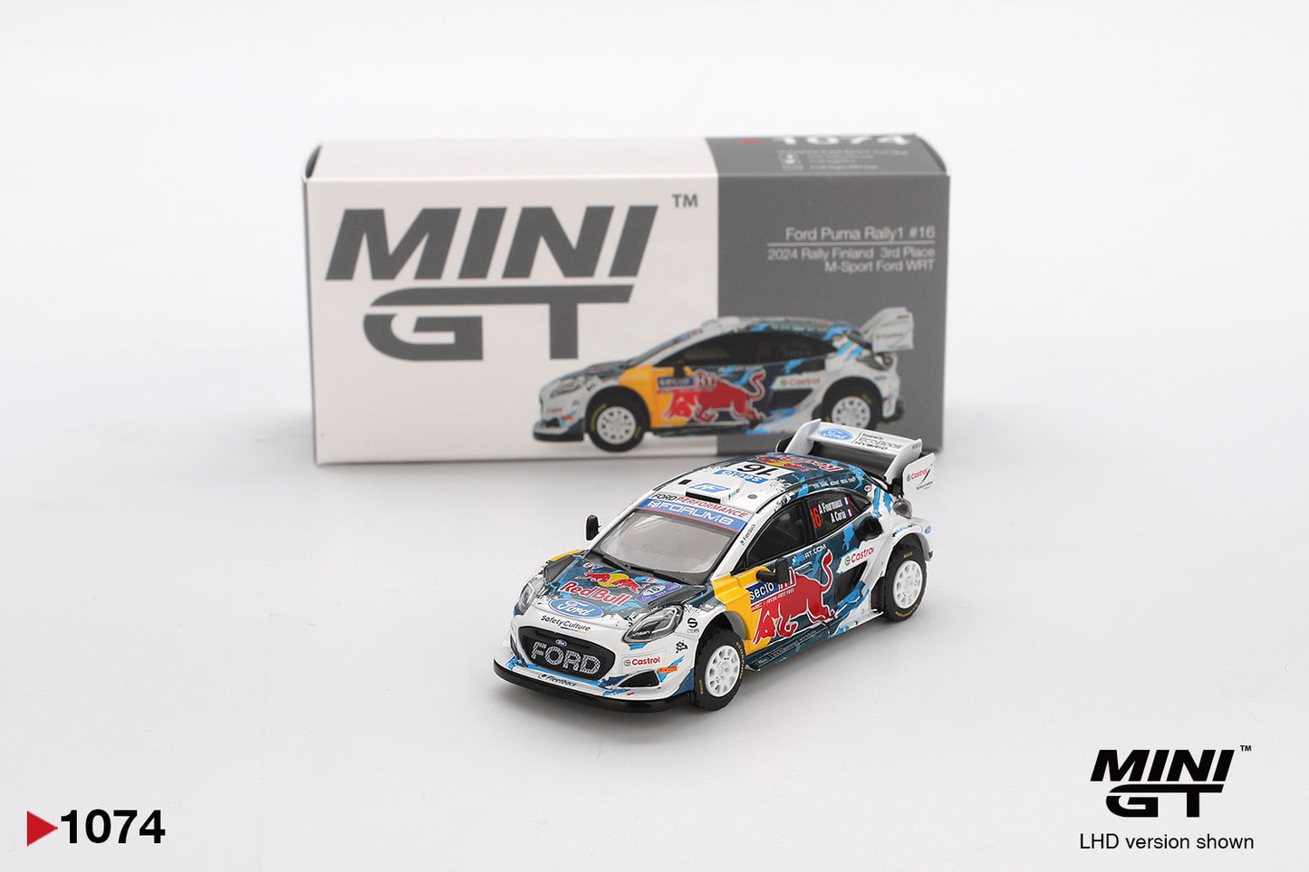 Mini GT - Ford Puma Rally1 #16 M-Sport Ford WRT 2024 Rally Finland 3rd Place - Scale 1/64 MGT01074-L