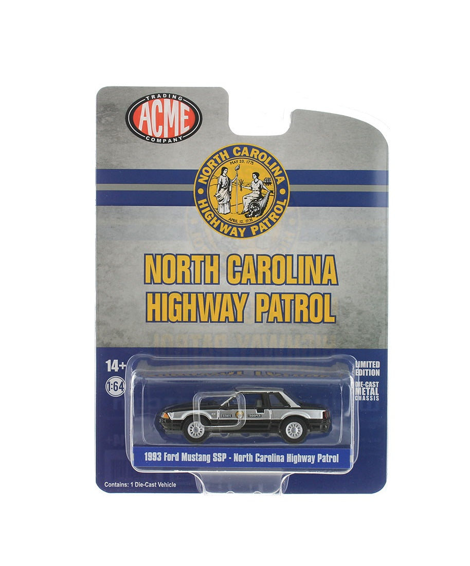 Acme Diecast 1993 Ford Mustang SSP North Carolina Highway Patrol - Échelle 1/64