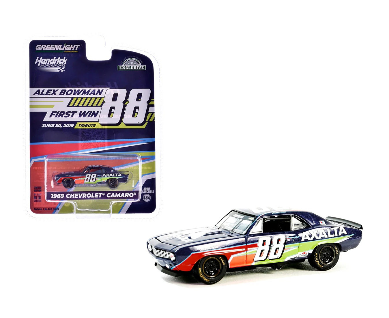 Greenlight Collectibles - 1969 Chevrolet Camaro - Alex Bowman / Hendrick Motorsports First Win Tribute - 1/64 Scale