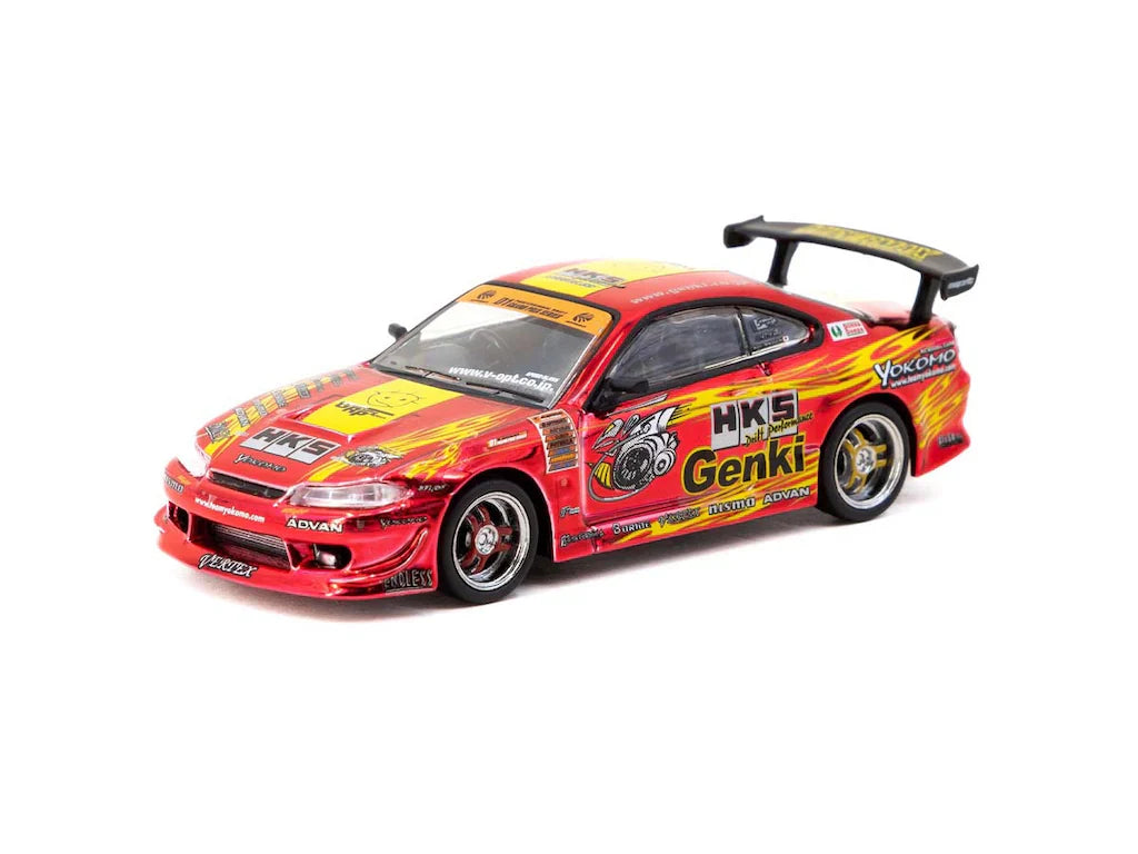 Tarmac Works - HKS Hiper Silvia RS-2 Chrome Red Special Edition - GLOBAL64 - Scale 1/64 T64G-023-HKSRC
