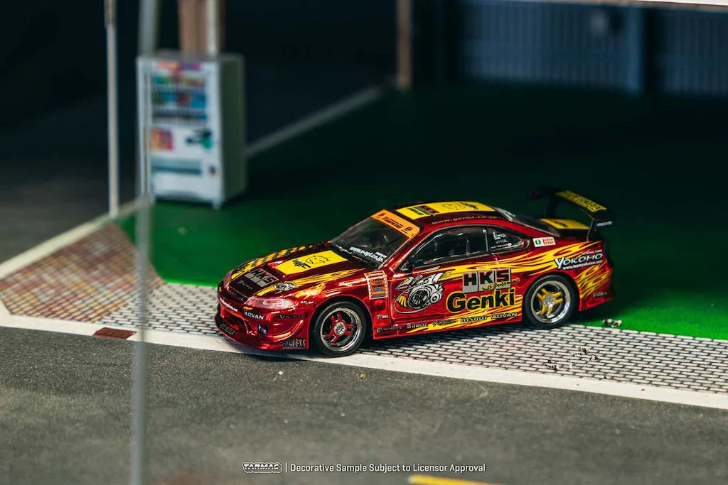 Tarmac Works - HKS Hiper Silvia RS-2 Chrome Red Special Edition - GLOBAL64 - Scale 1/64 T64G-023-HKSRC