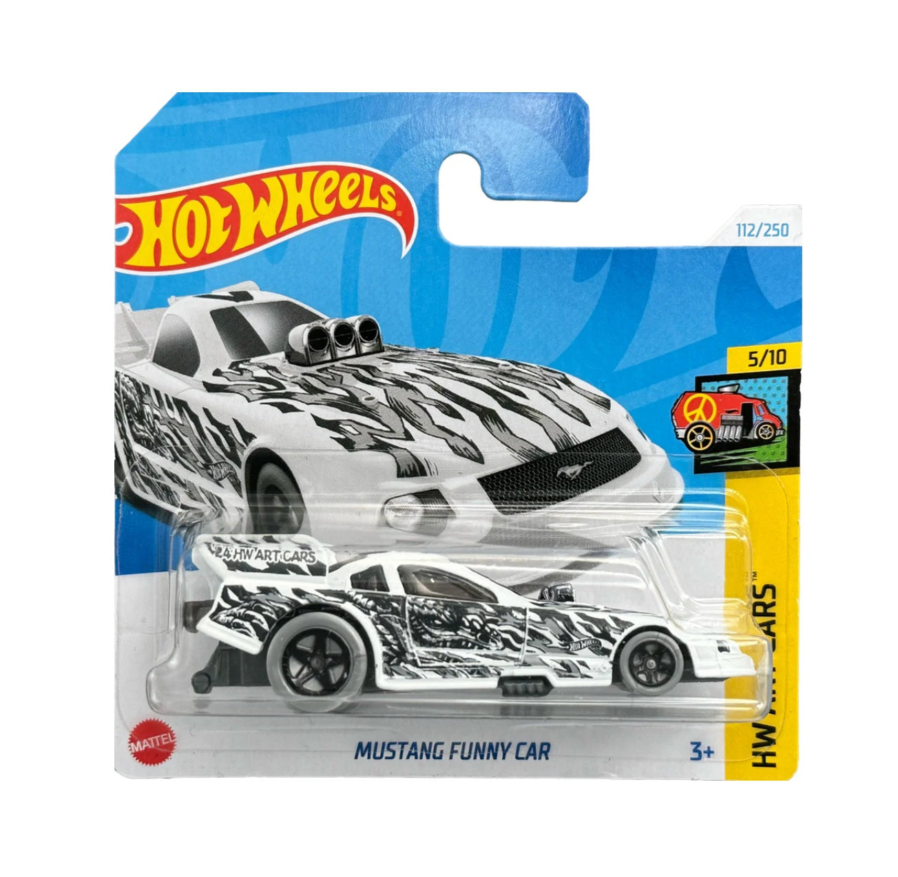 Hot Wheels - Mustang Funny Car - HW Art Cars 5/10 - Scale 1/64 Approx