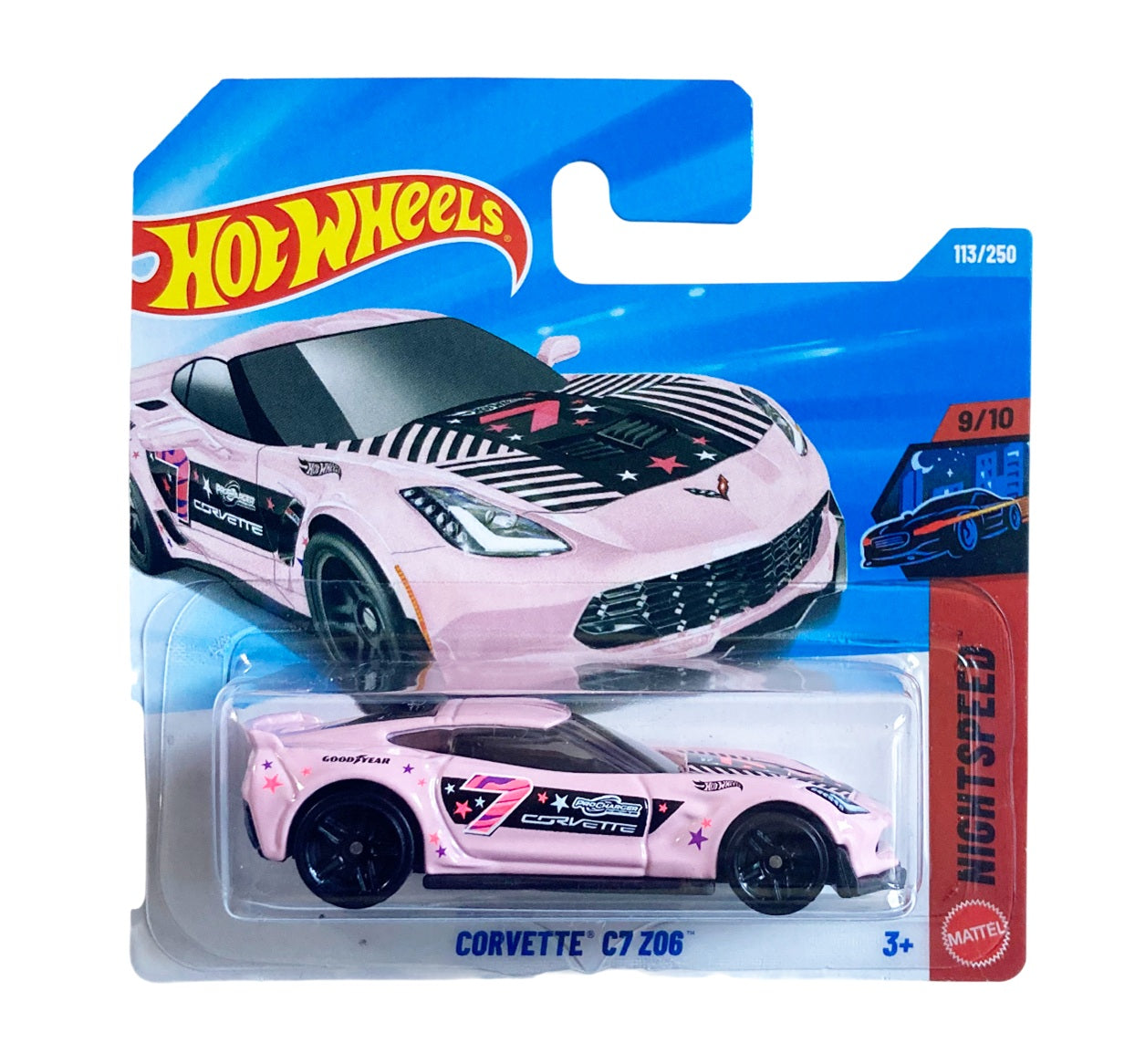 Hot Wheels - Corvette C7 Z06 pink - Night Speed Low 9/10 - 1/64 Scale Approx.