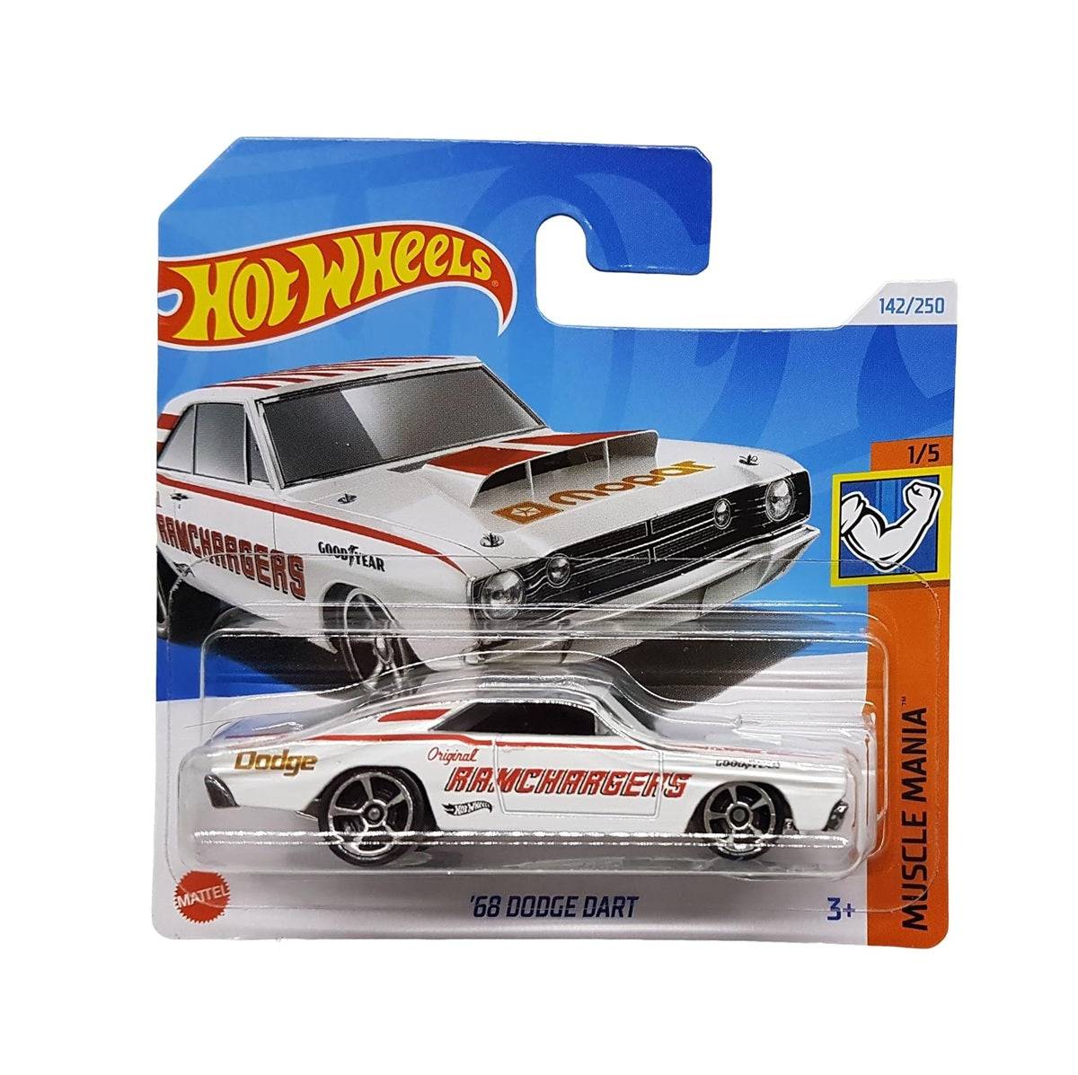 Dodge Dart blanche de 1968 - Hot Wheels - HW Muscle Mania 1/5 - Échelle 1/64 environ