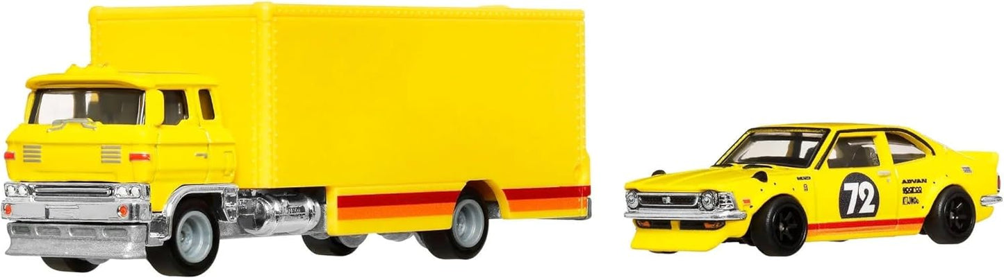 Hot Wheels Premium - 1972 Toyota Corolla Levin + Sakura Sprinter - Series Car Culture Team Transport - Scala 1/64