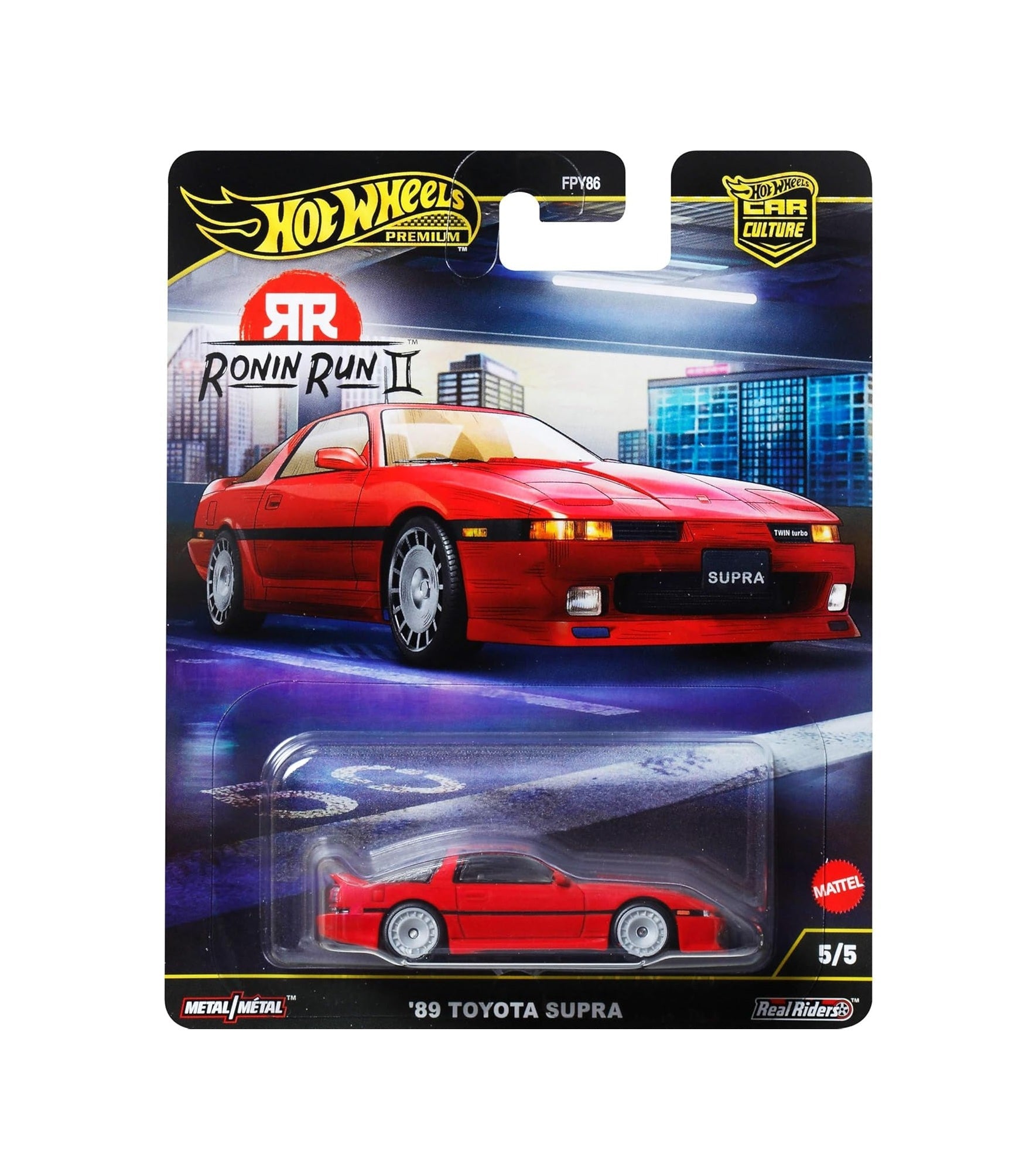 ホットウィールTOYOTA Supra RONIN RUN II 70スープラ Hot Wheels Premium - '89 Toyota Supra Ronin Run II - 1/64 Scale